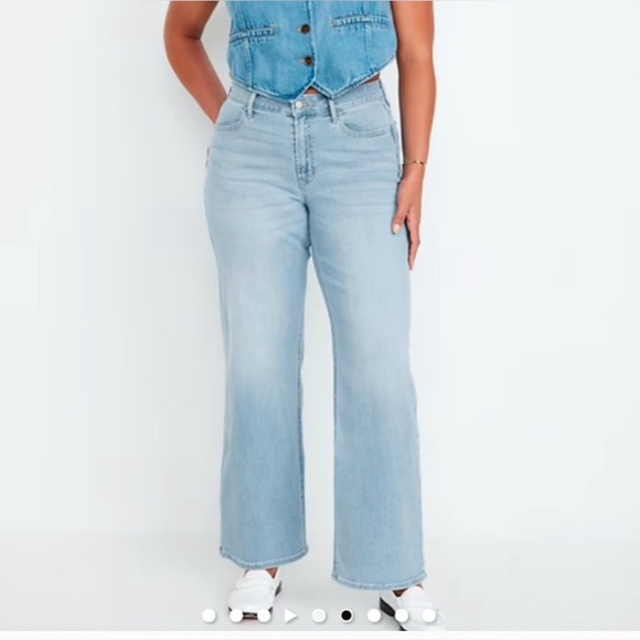 Old Navy Denim - 🆕 Old Navy Women's High-Waisted Wow Wide-Leg Jeans Light Wash 10 Regular M